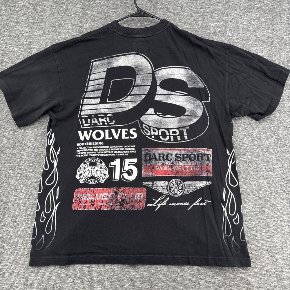 Darc Sport Wolves Club Vintage Collection Black Graphic Tee Mens Large 1983 2000
